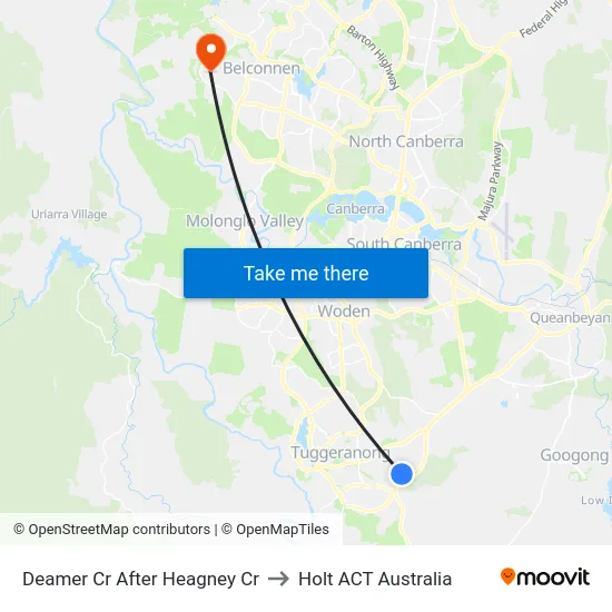 Deamer Cr After Heagney Cr to Holt ACT Australia map