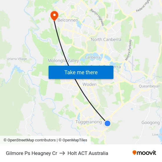 Gilmore Ps Heagney Cr to Holt ACT Australia map
