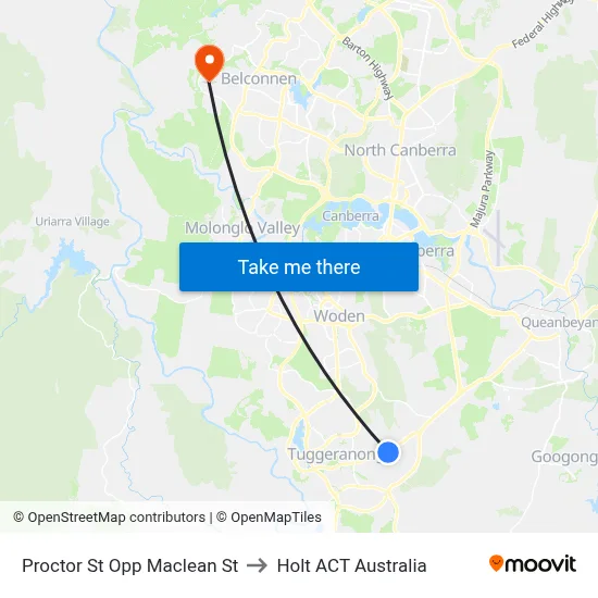 Proctor St Opp Maclean St to Holt ACT Australia map