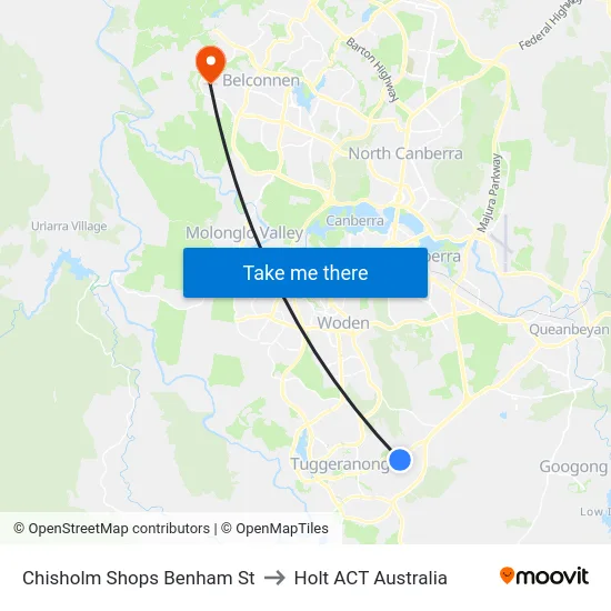 Chisholm Shops Benham St to Holt ACT Australia map