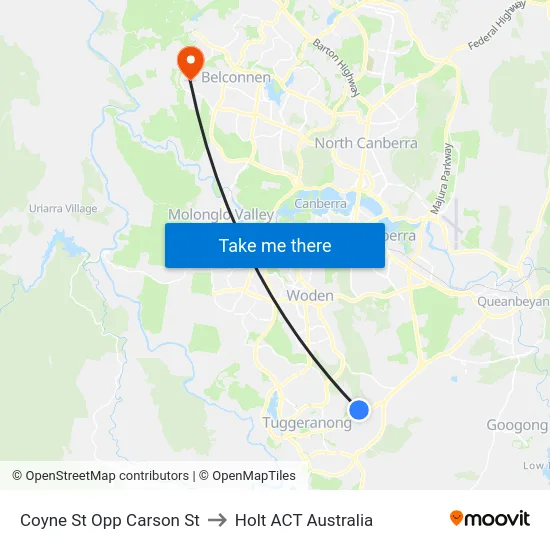Coyne St Opp Carson St to Holt ACT Australia map