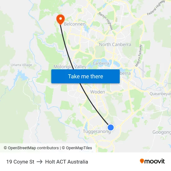19 Coyne St to Holt ACT Australia map