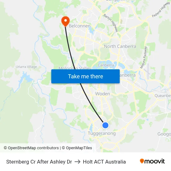 Sternberg Cr After Ashley Dr to Holt ACT Australia map