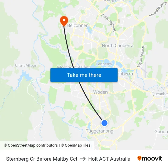 Sternberg Cr Before Maltby Cct to Holt ACT Australia map