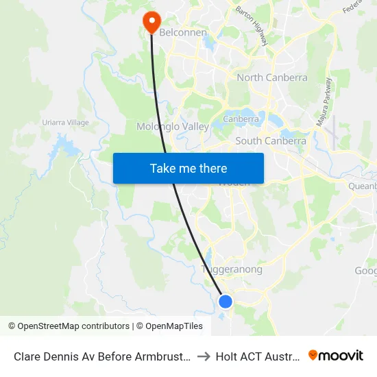 Clare Dennis Av Before Armbruster St to Holt ACT Australia map
