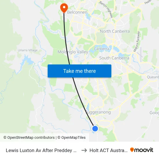 Lewis Luxton Av After Preddey Way to Holt ACT Australia map