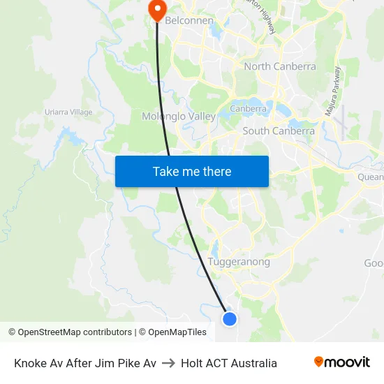 Knoke Av After Jim Pike Av to Holt ACT Australia map