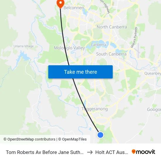 Tom Roberts Av Before Jane Sutherland St to Holt ACT Australia map