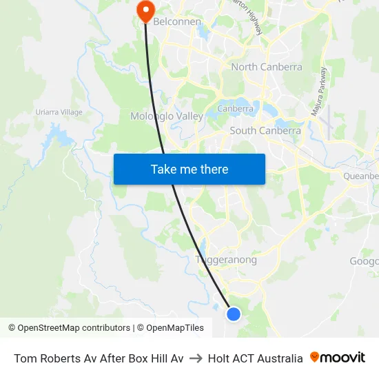Tom Roberts Av After Box Hill Av to Holt ACT Australia map