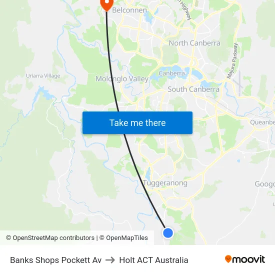 Banks Shops Pockett Av to Holt ACT Australia map