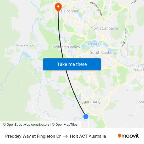 Preddey Way at Fingleton Cr to Holt ACT Australia map