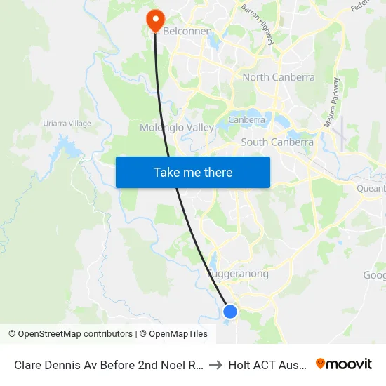 Clare Dennis Av Before 2nd Noel Ryan Gdn to Holt ACT Australia map