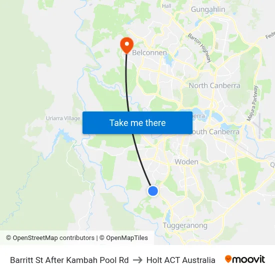 Barritt St After Kambah Pool Rd to Holt ACT Australia map