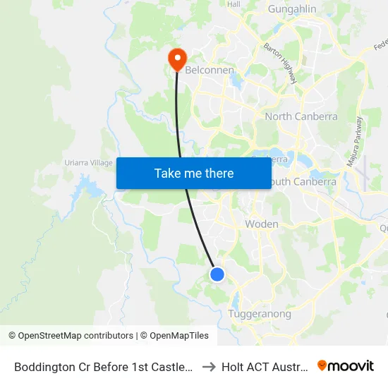 Boddington Cr Before 1st Castley Cct to Holt ACT Australia map