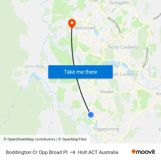 Boddington Cr Opp Broad Pl to Holt ACT Australia map