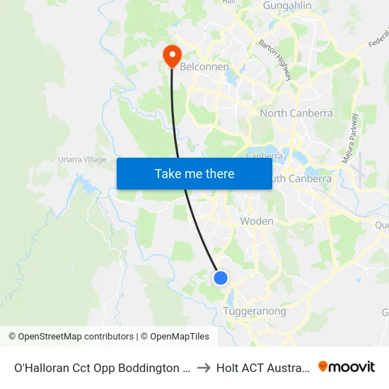 O'Halloran Cct Opp Boddington Cr to Holt ACT Australia map