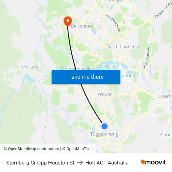 Sternberg Cr Opp Houston St to Holt ACT Australia map