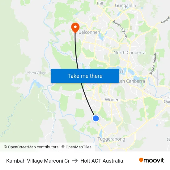 Kambah Village Marconi Cr to Holt ACT Australia map