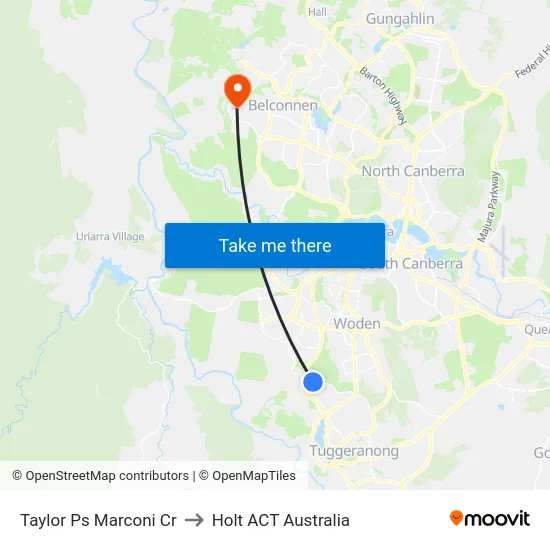 Taylor Ps Marconi Cr to Holt ACT Australia map