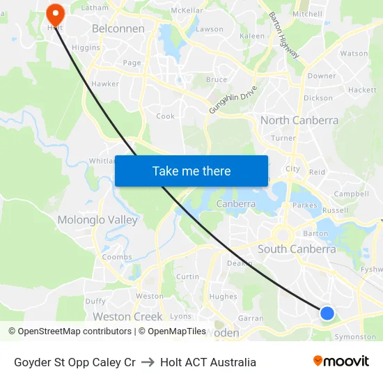 Goyder St Opp Caley Cr to Holt ACT Australia map