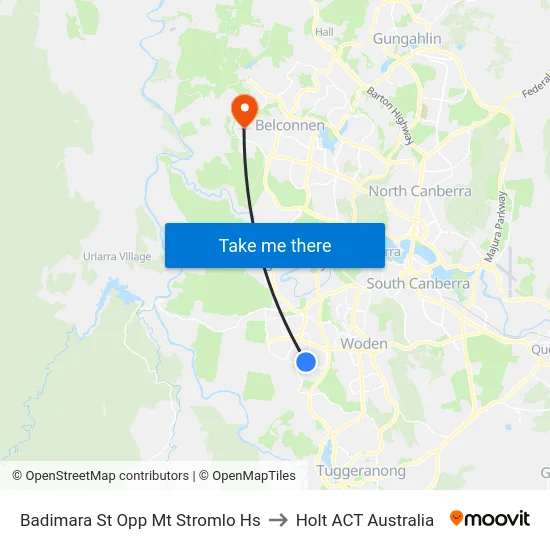 Badimara St Opp Mt Stromlo Hs to Holt ACT Australia map