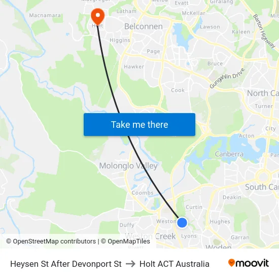 Heysen St After Devonport St to Holt ACT Australia map