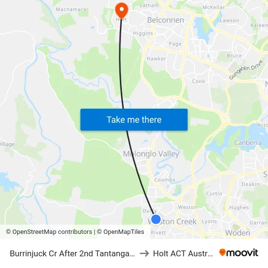 Burrinjuck Cr After 2nd Tantangara St to Holt ACT Australia map