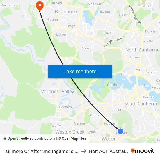 Gilmore Cr After 2nd Ingamells St to Holt ACT Australia map