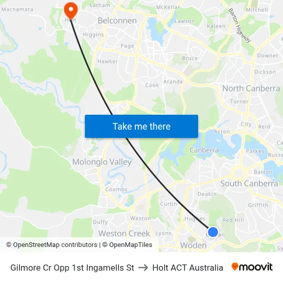 Gilmore Cr Opp 1st Ingamells St to Holt ACT Australia map