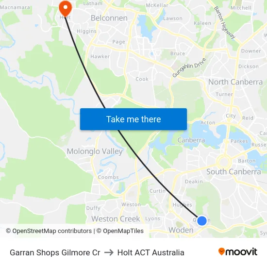 Garran Shops Gilmore Cr to Holt ACT Australia map