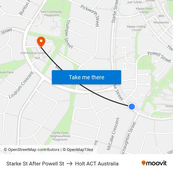 Starke St After Powell St to Holt ACT Australia map
