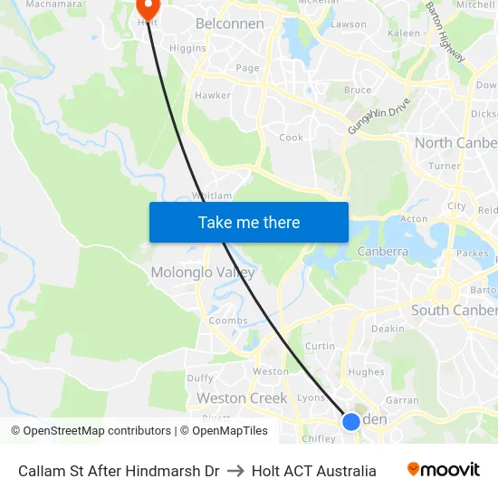 Callam St After Hindmarsh Dr to Holt ACT Australia map