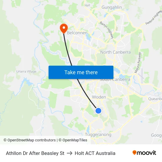 Athllon Dr After Beasley St to Holt ACT Australia map