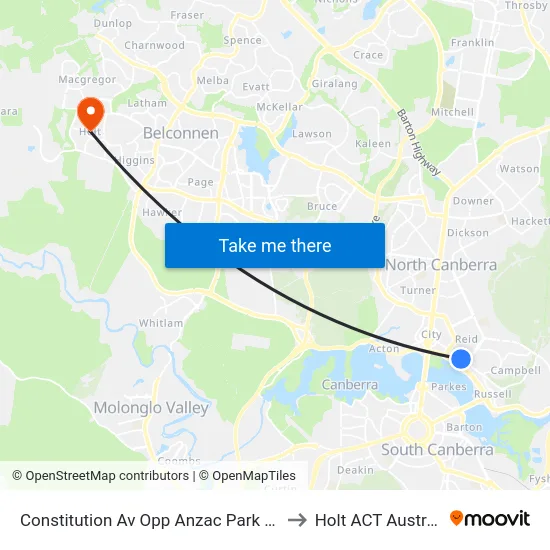Constitution Av Opp Anzac Park West to Holt ACT Australia map