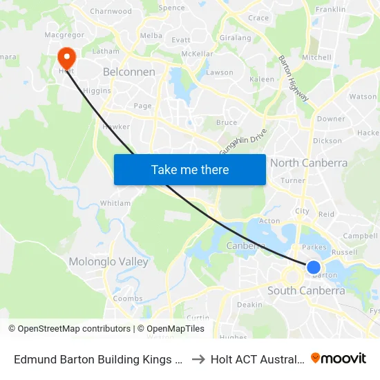 Edmund Barton Building Kings Av to Holt ACT Australia map