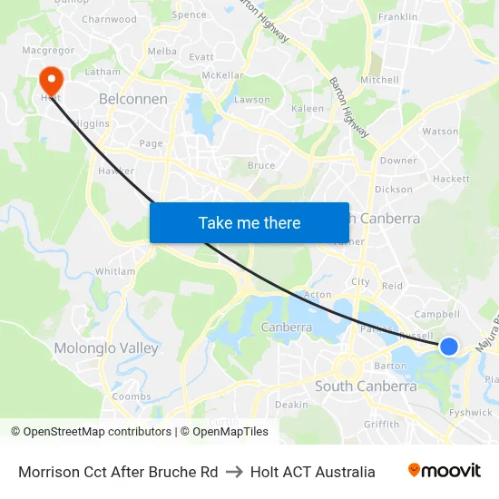 Morrison Cct After Bruche Rd to Holt ACT Australia map