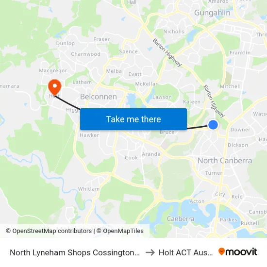 North Lyneham Shops Cossington Smith Cr to Holt ACT Australia map