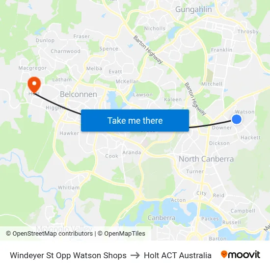 Windeyer St Opp Watson Shops to Holt ACT Australia map