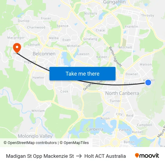 Madigan St Opp Mackenzie St to Holt ACT Australia map