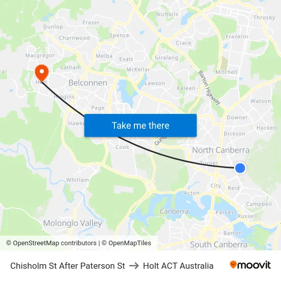 Chisholm St After Paterson St to Holt ACT Australia map