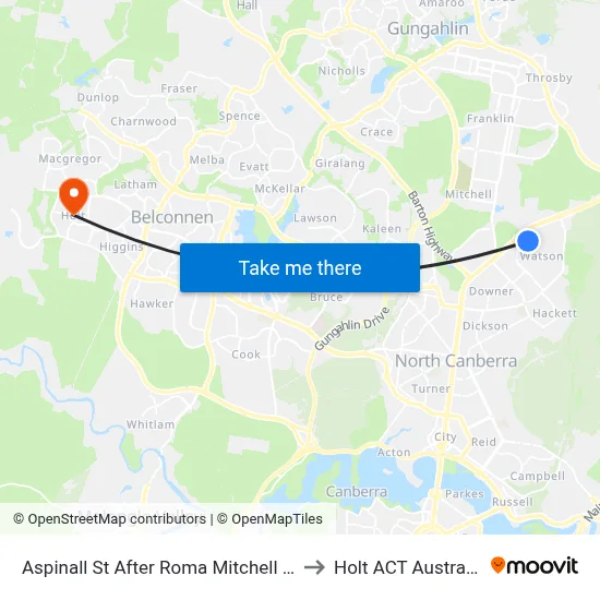 Aspinall St After Roma Mitchell Cr to Holt ACT Australia map