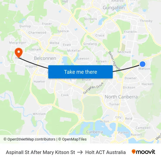 Aspinall St After Mary Kitson St to Holt ACT Australia map