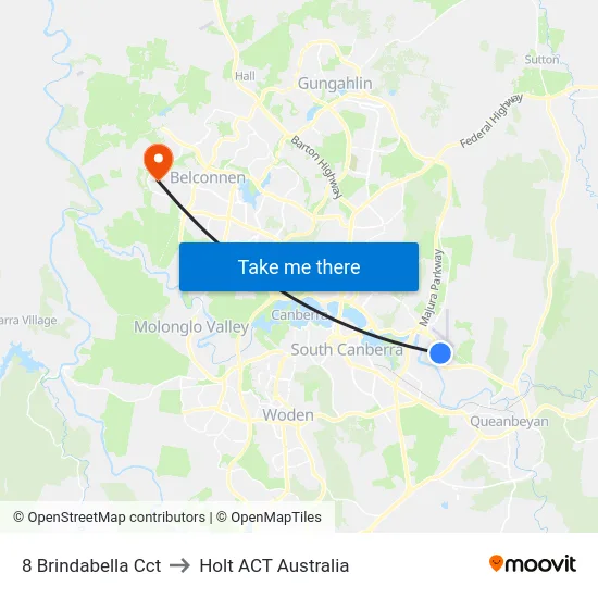 8 Brindabella Cct to Holt ACT Australia map