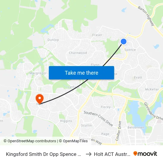 Kingsford Smith Dr Opp Spence Shops to Holt ACT Australia map