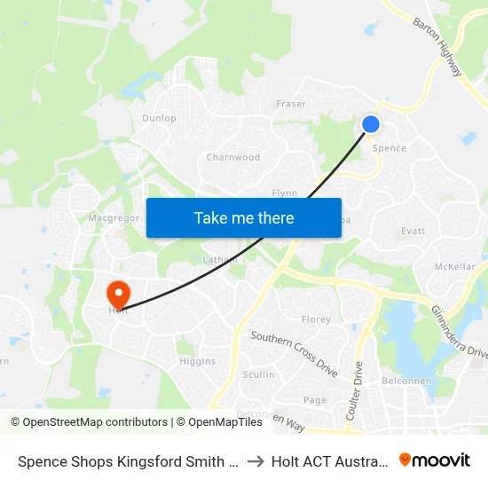 Spence Shops Kingsford Smith Dr to Holt ACT Australia map