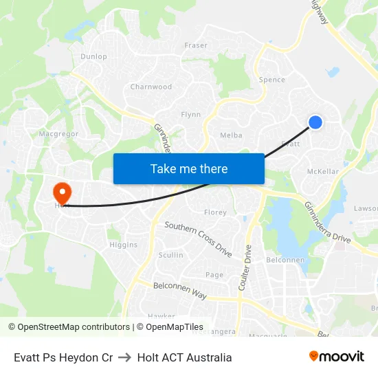 Evatt Ps Heydon Cr to Holt ACT Australia map
