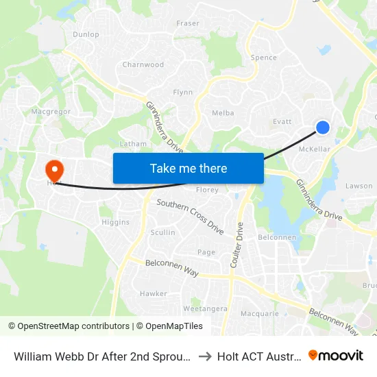 William Webb Dr After 2nd Sproule Cct to Holt ACT Australia map
