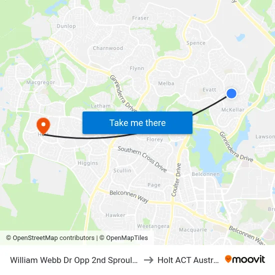 William Webb Dr Opp 2nd Sproule Cct to Holt ACT Australia map