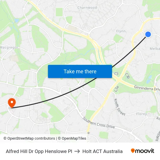 Alfred Hill Dr Opp Henslowe Pl to Holt ACT Australia map