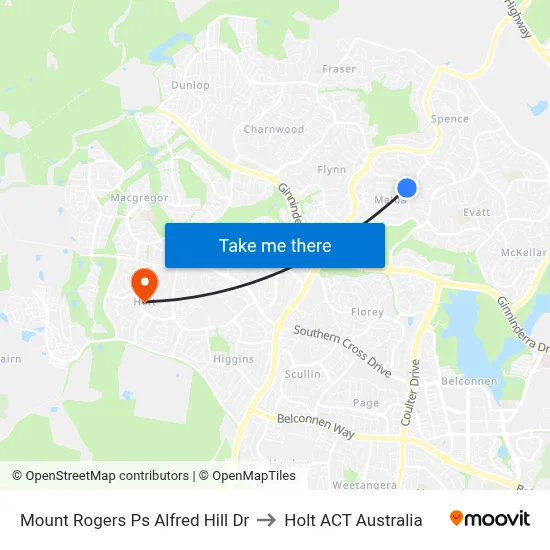 Mount Rogers Ps Alfred Hill Dr to Holt ACT Australia map